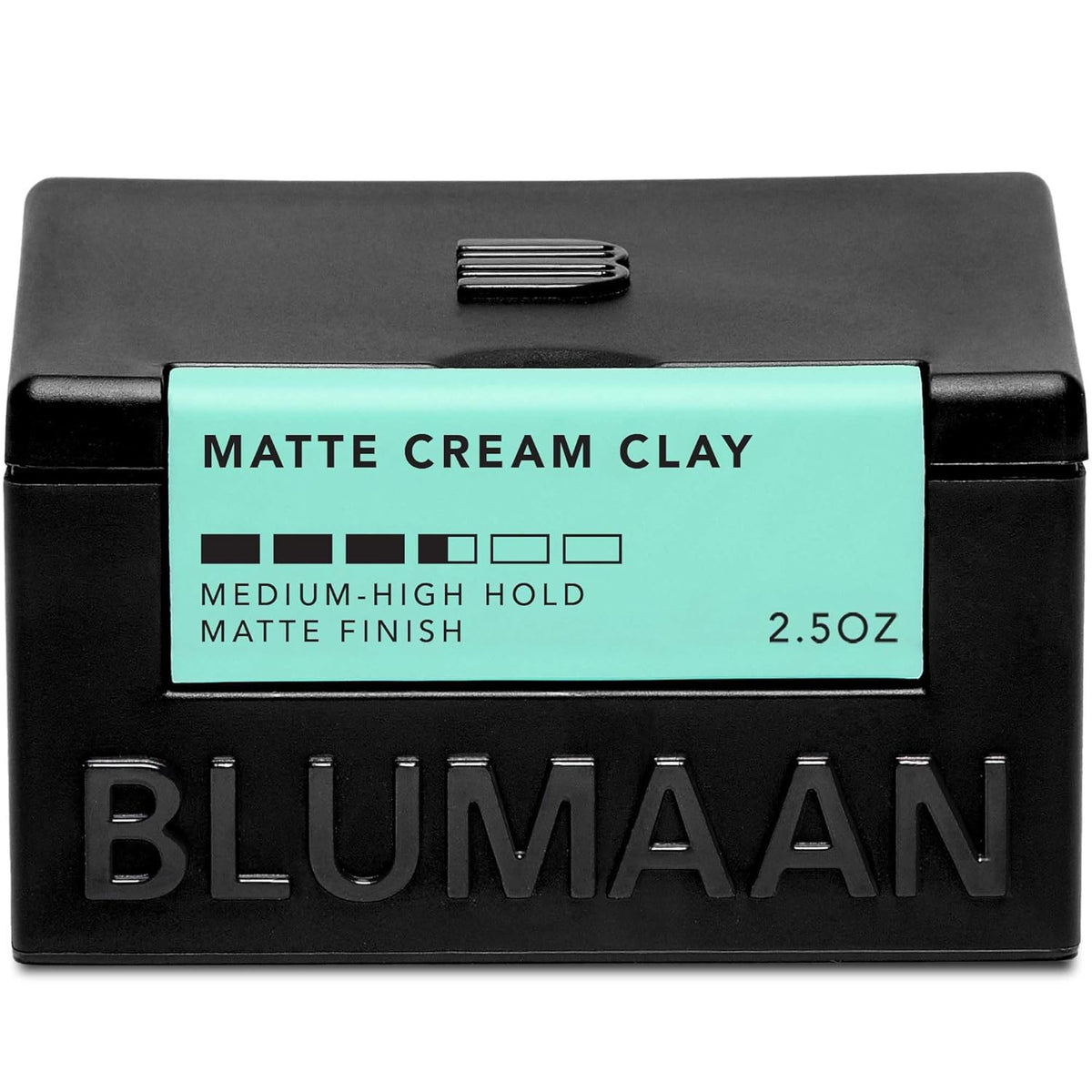 BluMaan Matte Cream Clay jar close-up with natural matte finish