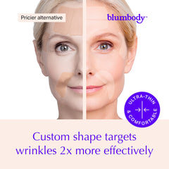 BLUMBODY mouth-area patch illustrates discreet solution for smile lines.