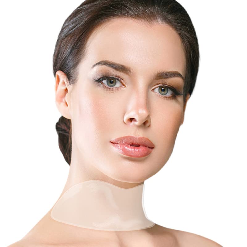 BLUMBODY Neck Wrinkle Patches applied on neck showing overnight smoothing potential