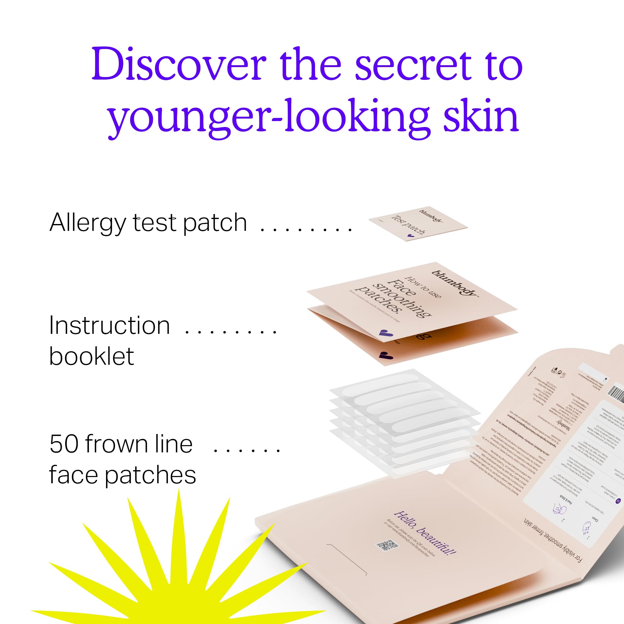 BLUMBODY forehead wrinkle patches application guides easy, clean patching.