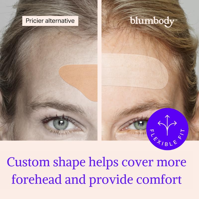 BLUMBODY forehead wrinkle patches for night use may smooth fine lines.