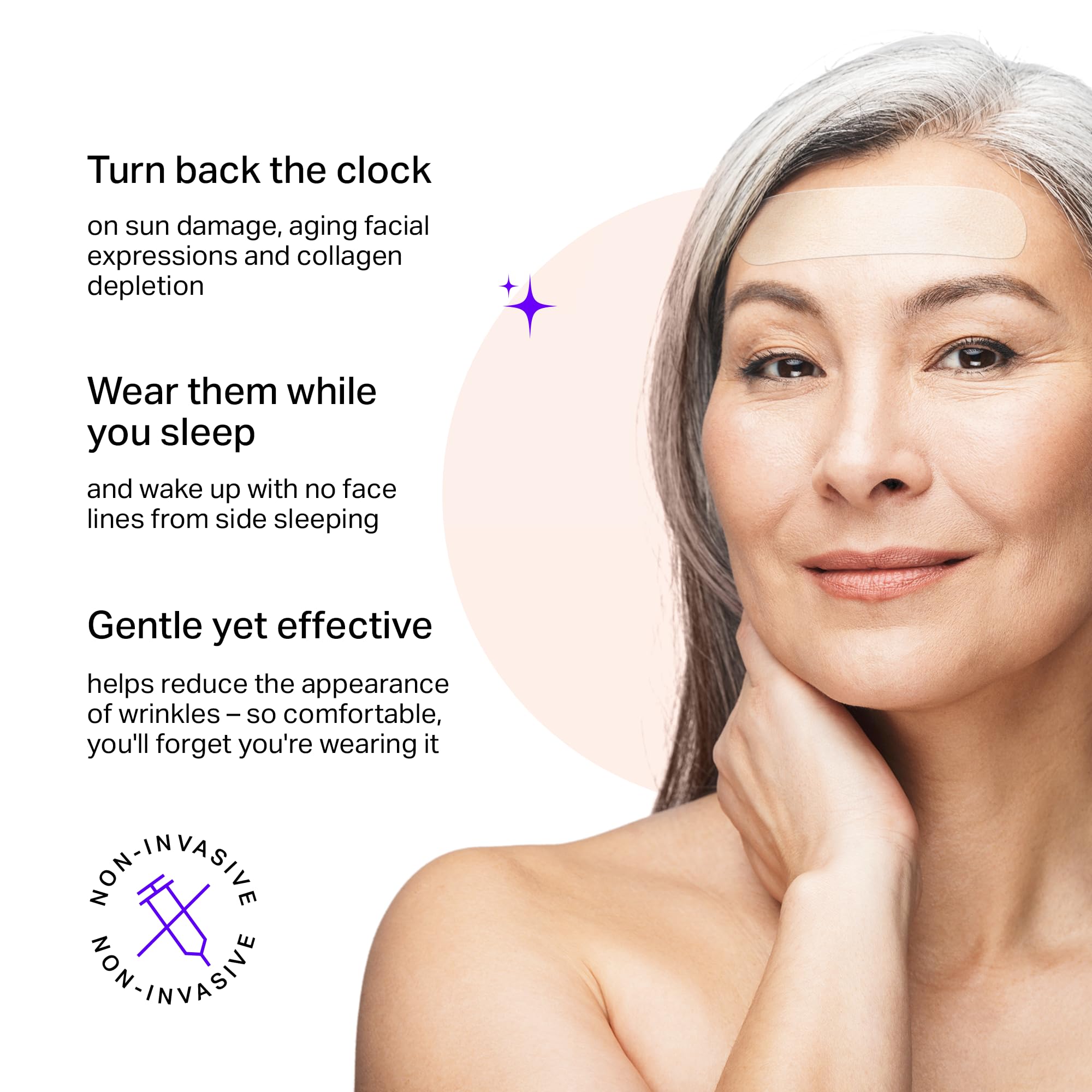 BLUMBODY forehead wrinkle patches thin clear design blends with skin.