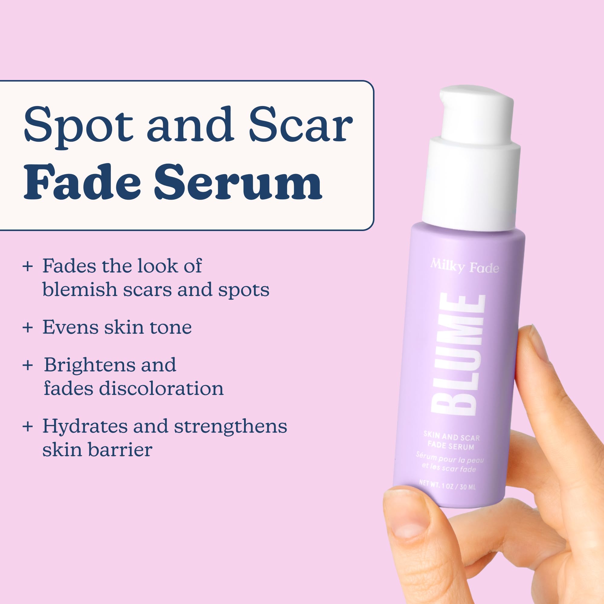 Blume Milky Fade application tip demonstrates gentle facial massage