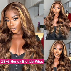 BMNH ombre honey blonde highlights display vibrant color transition.