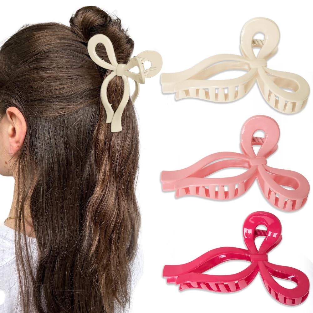 Bmobuo butterfly hair clip pink provides secure, decorative hold for thick hair.