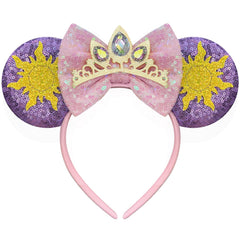 Bmobuo Princess Mouse Ears Headband with crown and star sequins for park and cosplay.
