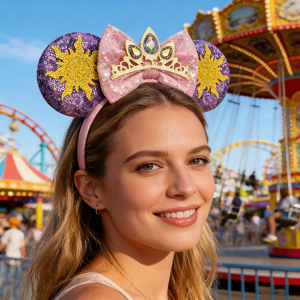 Bmobuo princess ears headband adds cute touch to theme parks and birthday celebrations.