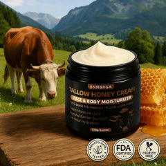 BNNBRGA Tallow Honey Cream texture closeup demonstrates fast absorption