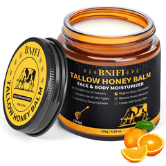 BNIFI Tallow Honey Balm face application shows rich moisture for daily skincare.