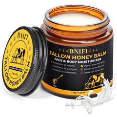 BNIFI tallow honey balm face application shows rich hydration for daily skincare