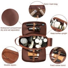 BNSPOCKET waterproof toiletry bag showing leak-proof lining for spills.