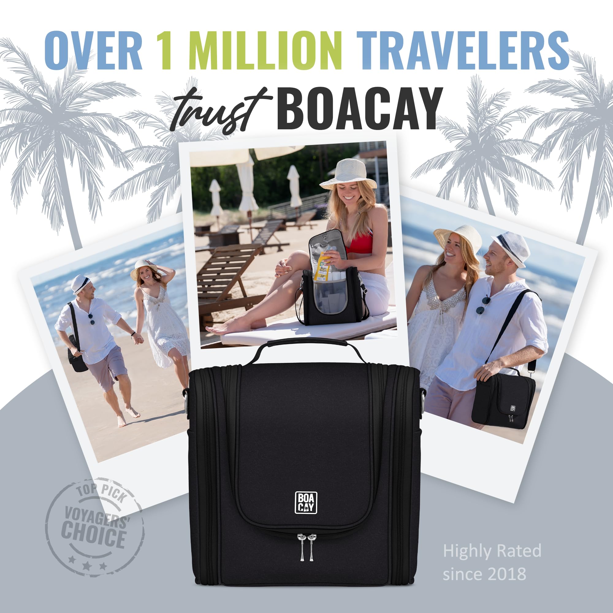 BOACAY makeup bag organizer for cosmetics and accessories