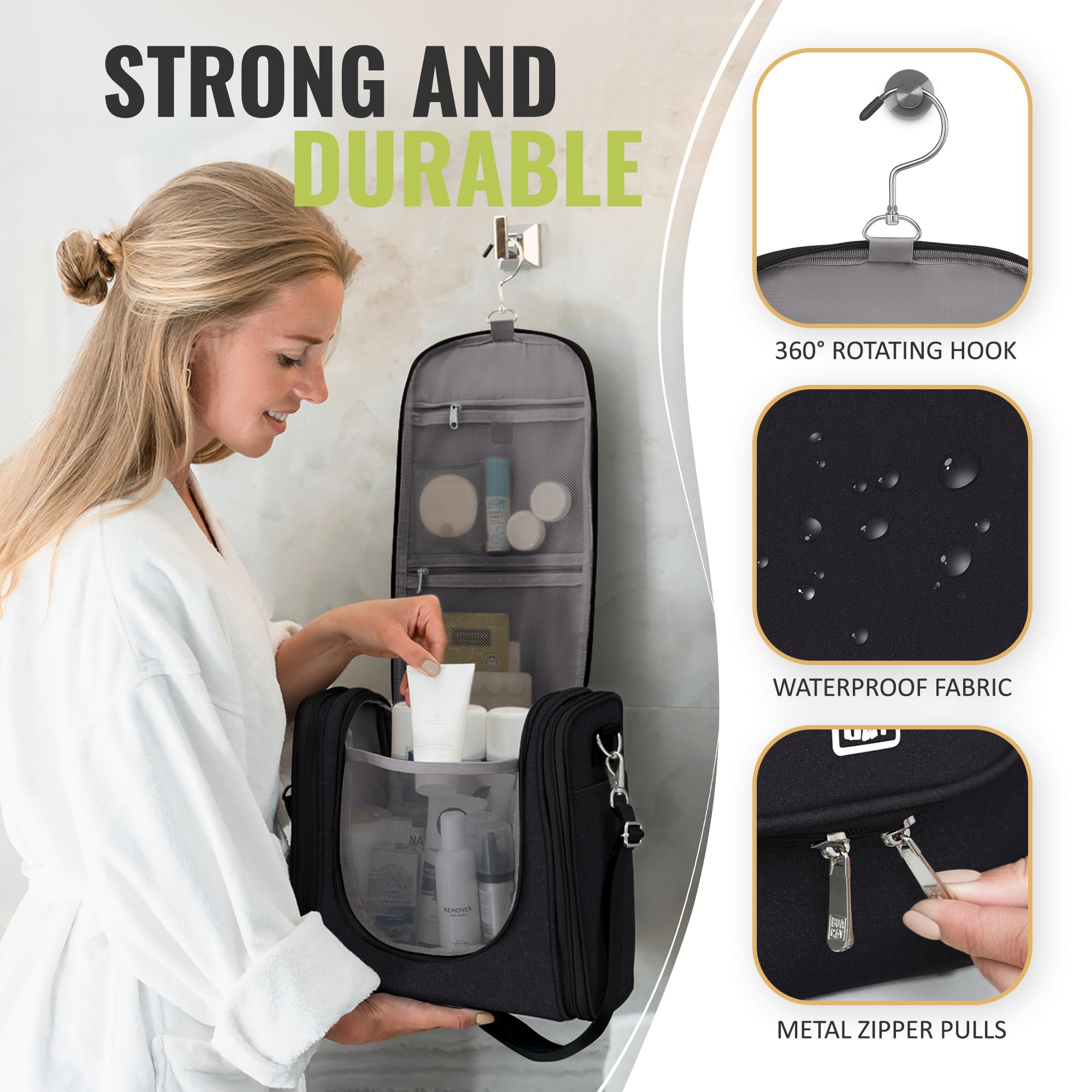 BOACAY travel organizer doubles as hygiene dopp kit