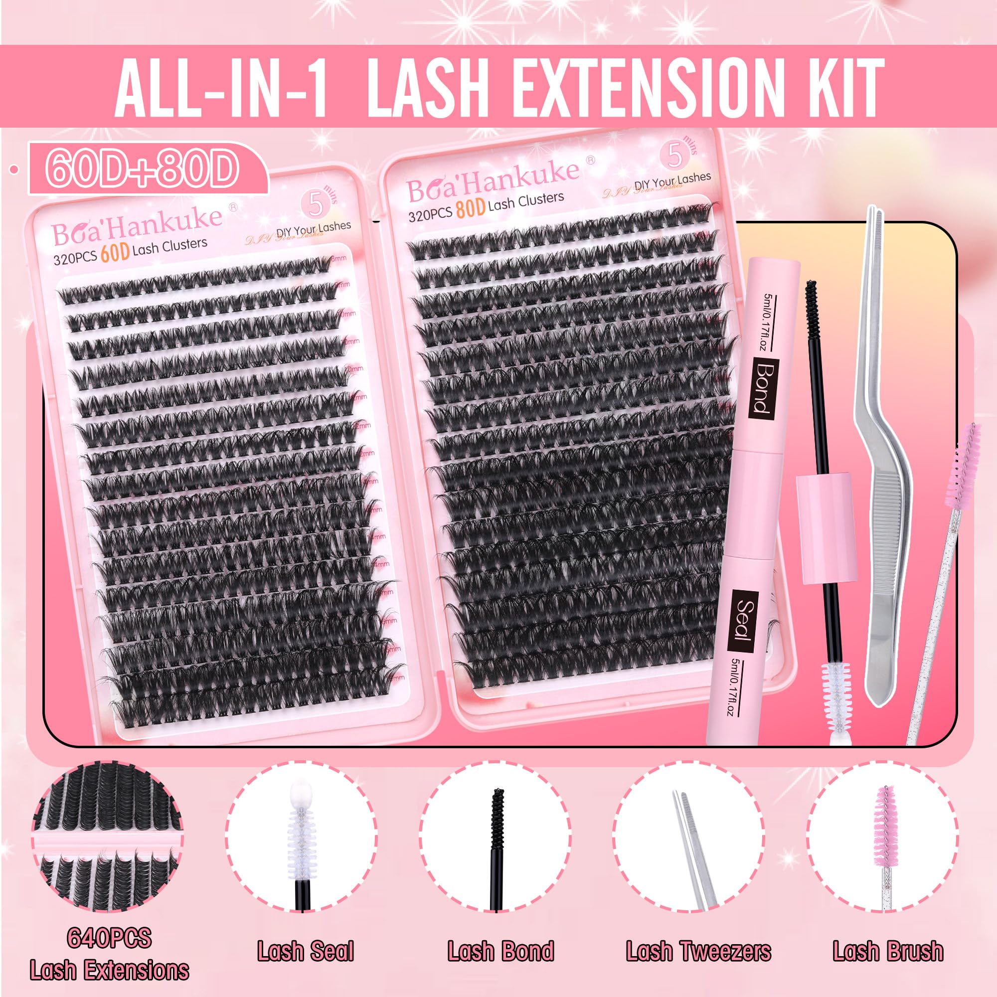 Boahankuke lash bond and seal 10ml for longer-lasting lash hold and care.