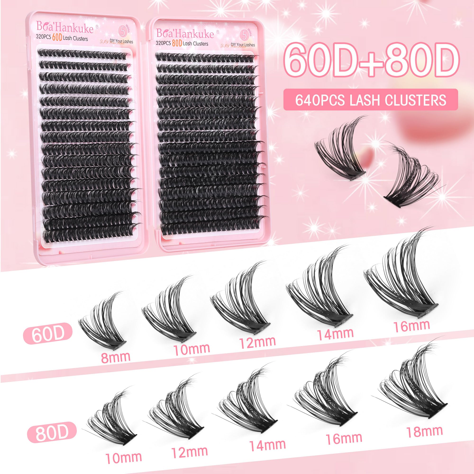 Boahankuke lash brush for even grooming and tidy cluster application.