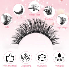 Boahankuke wispy style lash clusters closeup for versatile looks.