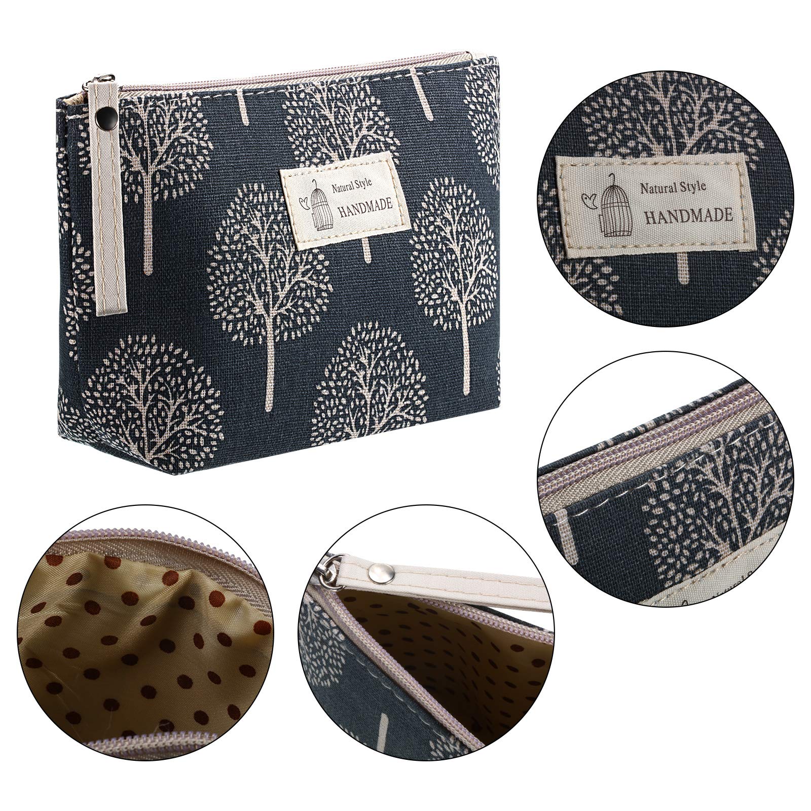Boao canvas cosmetic bag tree design holds toiletries during travel