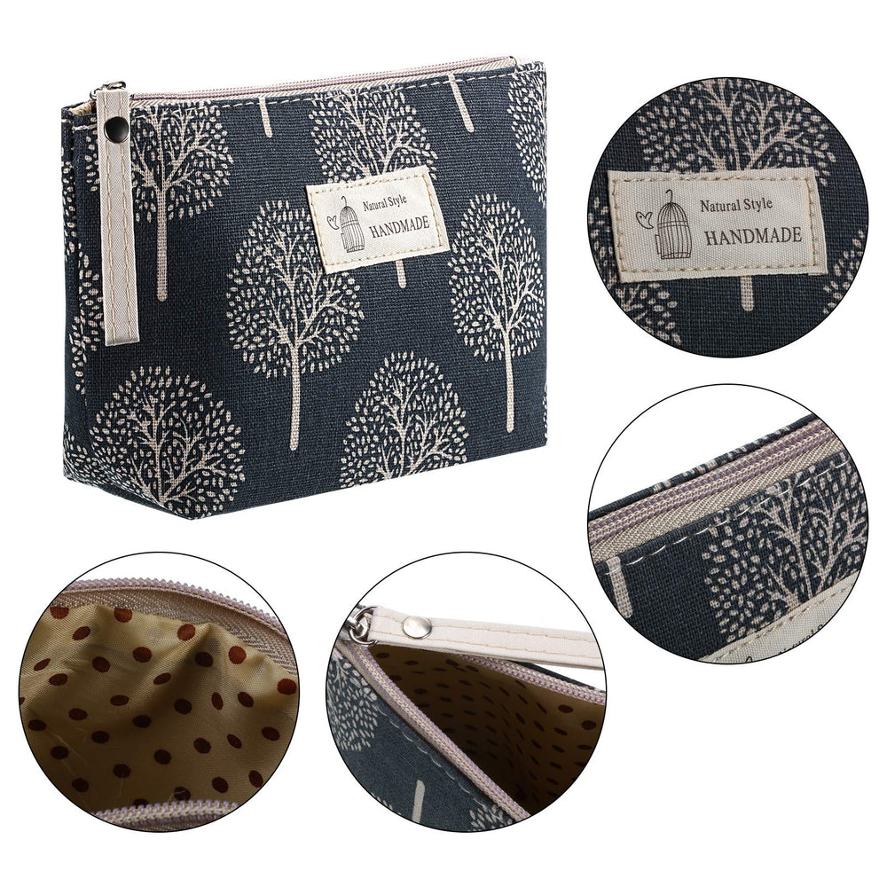 Boao canvas cosmetic bag tree design holds toiletries during travel