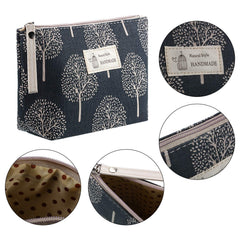 Boao canvas cosmetic bag tree design holds toiletries during travel