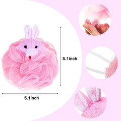Boao kids bath loofah bunny: colorful mesh sponge for fun lather