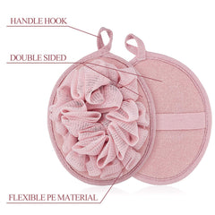 Boao soft towel-cloth pouf delivers quick-dry comfort and smooth skin after shower.