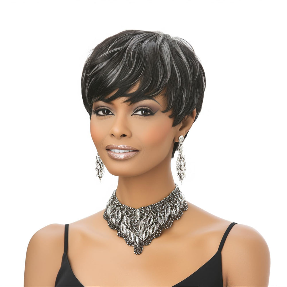 BOBCOO pixie cut wig adjustable straps ensure a secure, customizable fit.