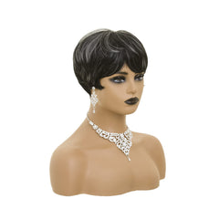 BOBCOO pixie cut wig back view shows full coverage and low-maintenance styling.