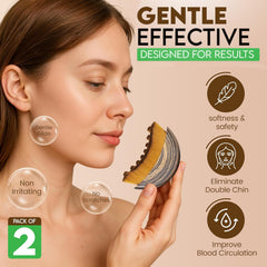 BoBoWalk lymphatic brush on the face demonstrates targeted lift for jawline definition.