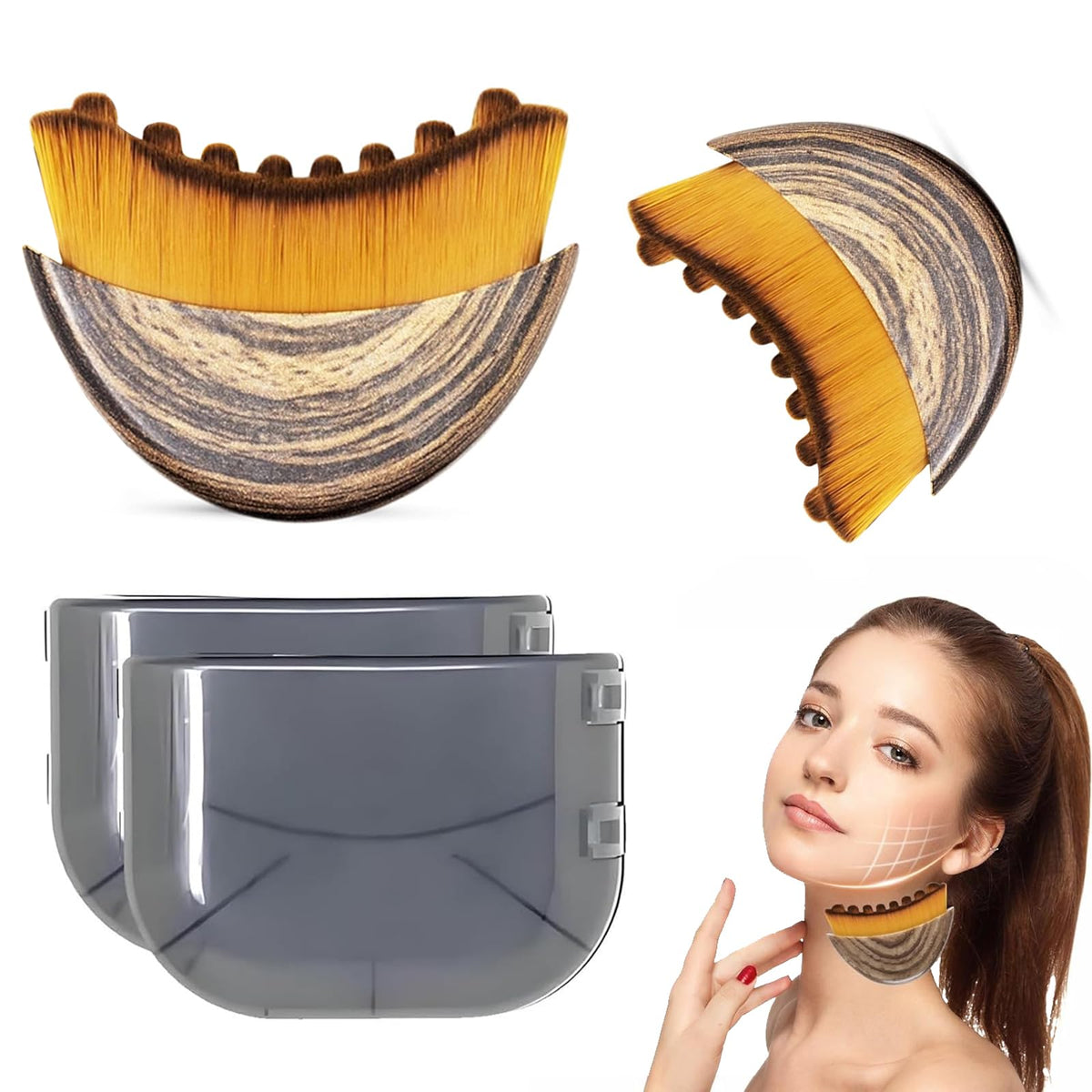 BoBoWalk lymphatic brush front view shows ergonomic grip for facial drainage and sculpting.