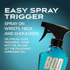 Bod Man Fresh Blue Musk cap and nozzle ensure travel-friendly, mess-free application.