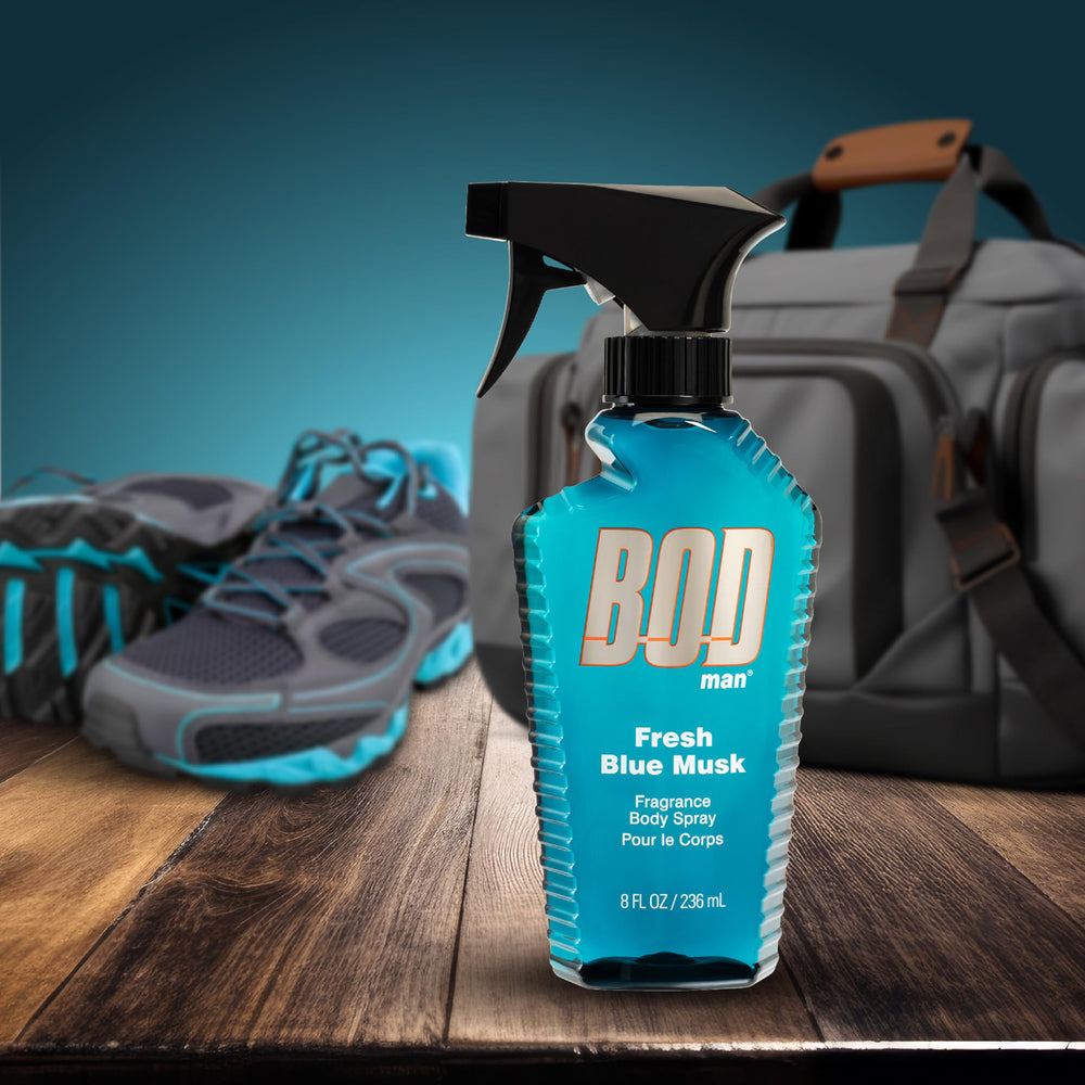 BOD man Fresh Blue Musk middle notes of geranium and spice for warmth