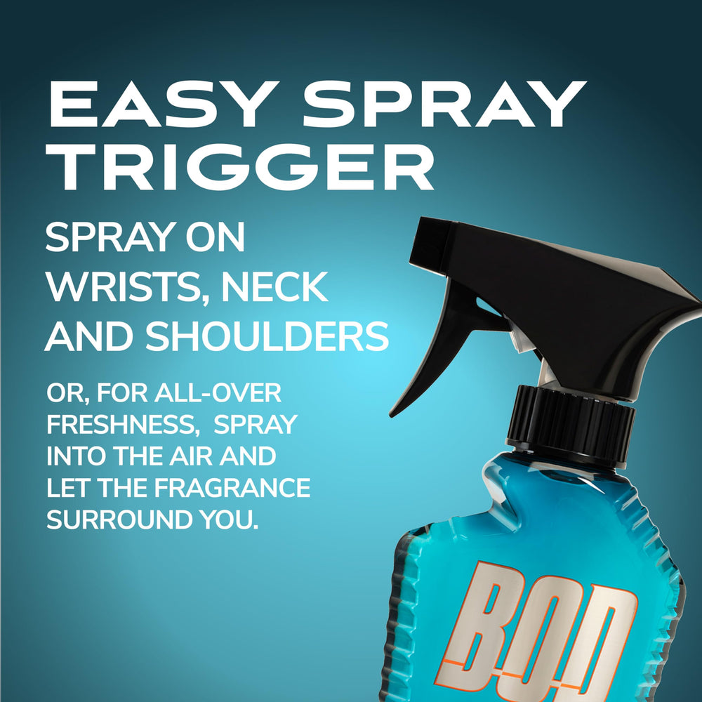 BOD man Fresh Blue Musk bottle top-notes energize your morning routine