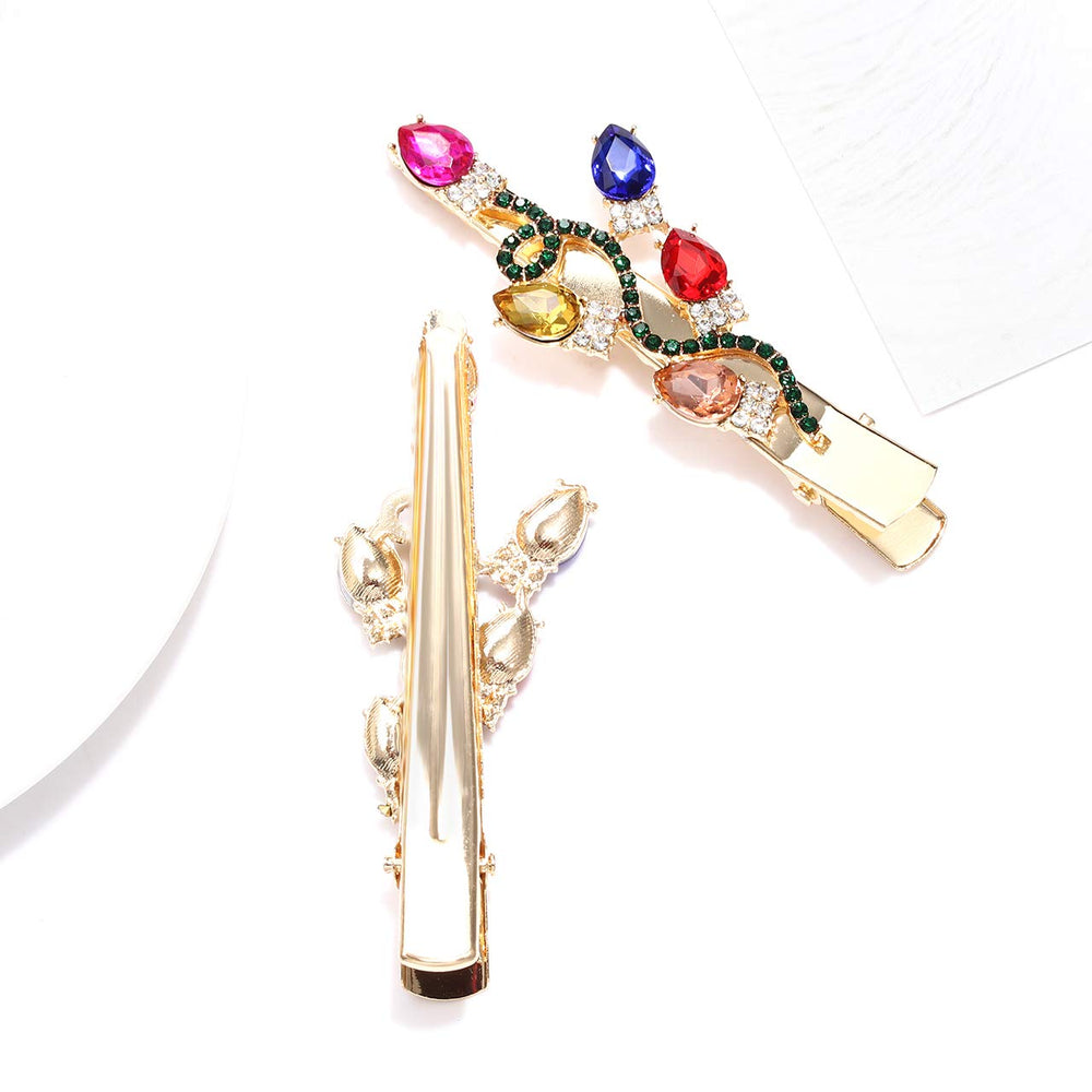 Boderier crystal rhinestone hair clip closeup showcases premium sparkle.