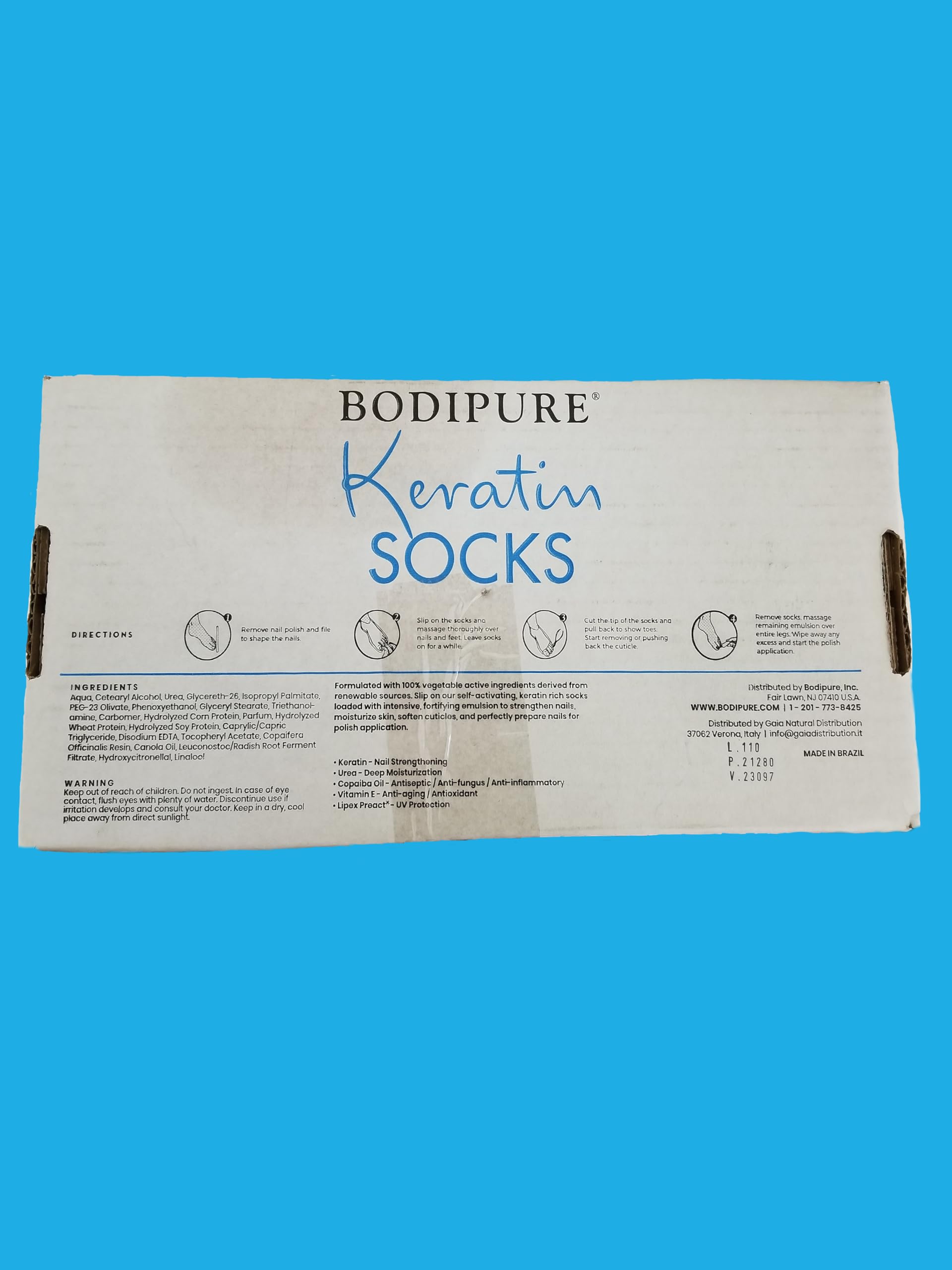 Bodipure disposable socks applied for a mess-free foot care session