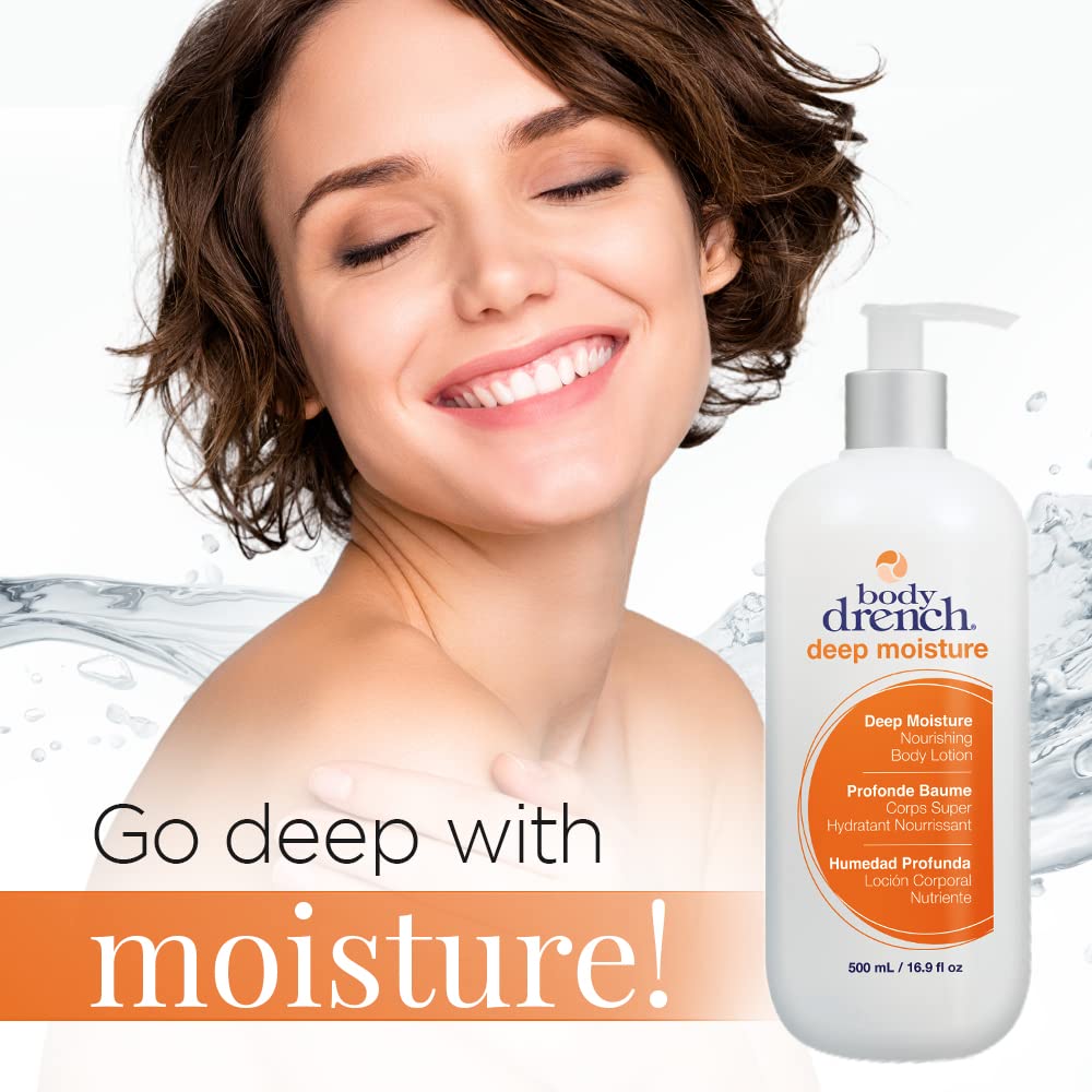 Body Drench lotion pump top enables easy, mess-free application.