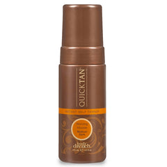 Body Drench QuickTan mousse packaging, compact for quick bronze application.