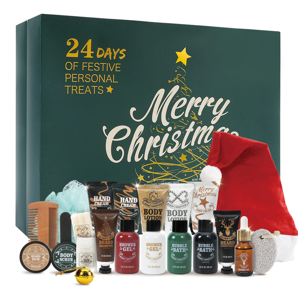 BODY & EARTH advent calendar box with 24 grooming gifts for daily self-care.