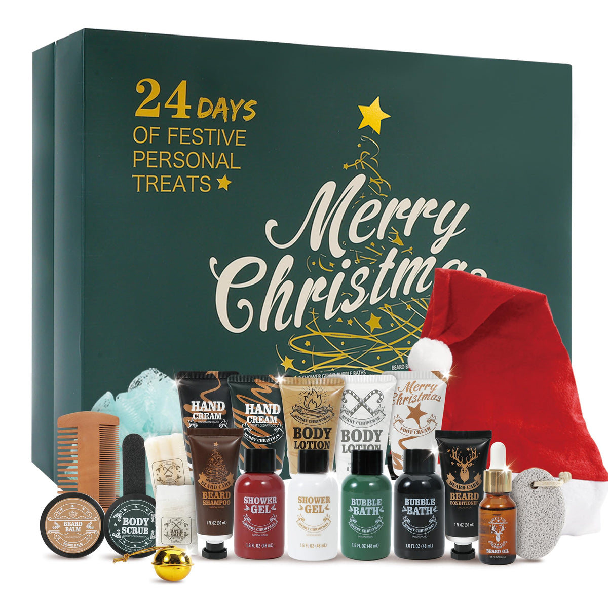 BODY & EARTH advent calendar box with 24 grooming gifts for daily self-care.
