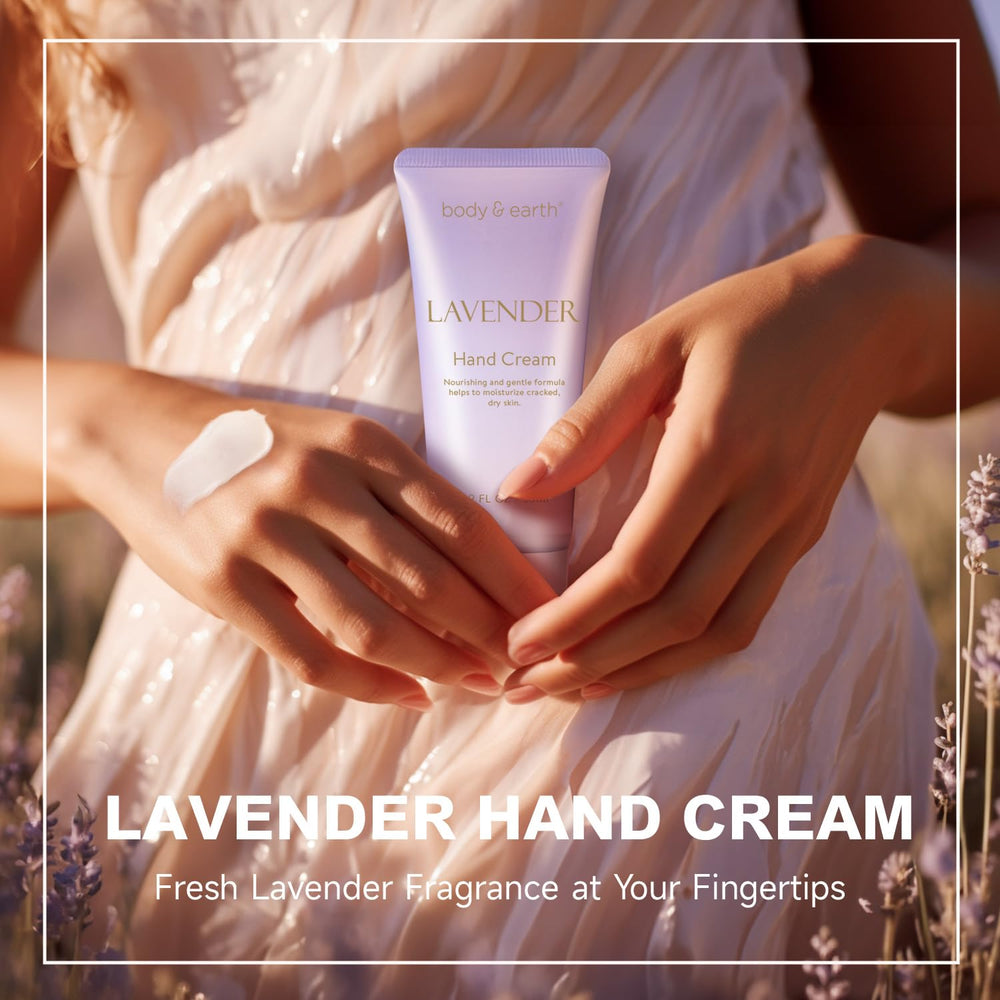 BODY & EARTH lavender body lotion provides lasting hydration for silky skin.