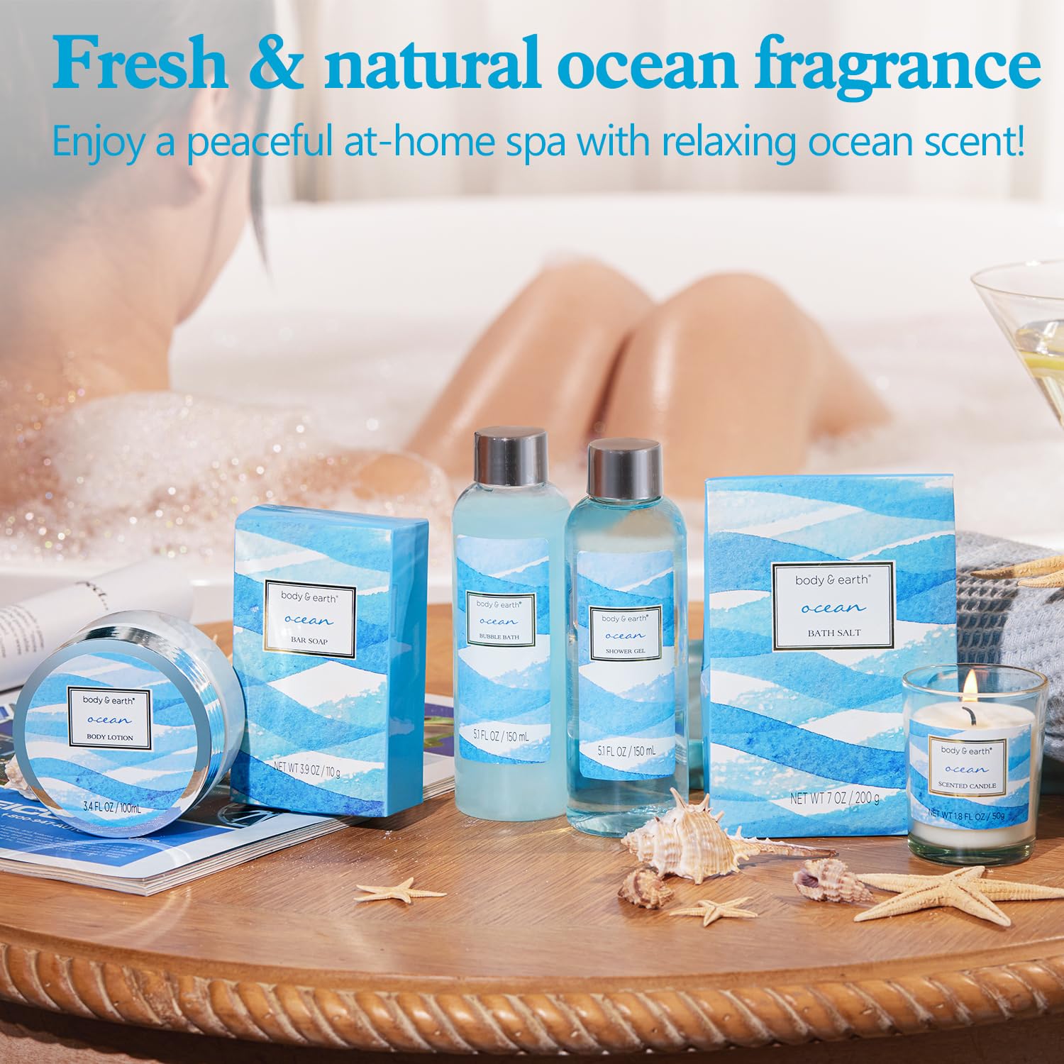 Body & Earth bubble bath foam with rich lather for relaxation