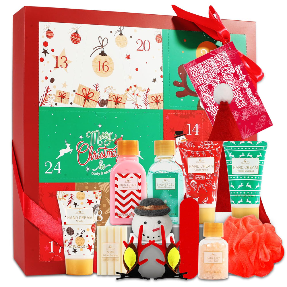 BODY & EARTH Christmas Advent Calendar 2025 box for gift-ready pampering rituals