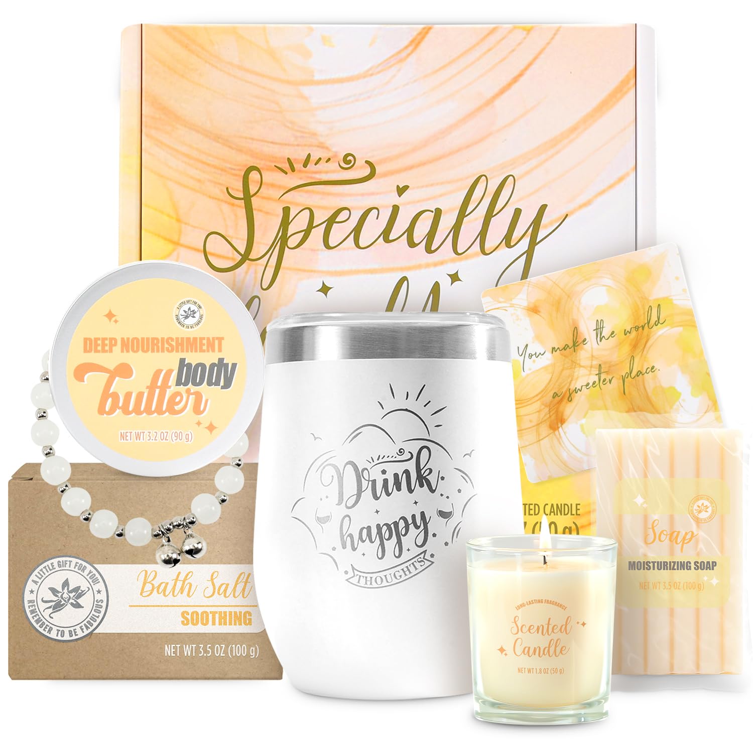 Body & Earth gift box with a 6-piece vanilla spa set, ideal for gifting.