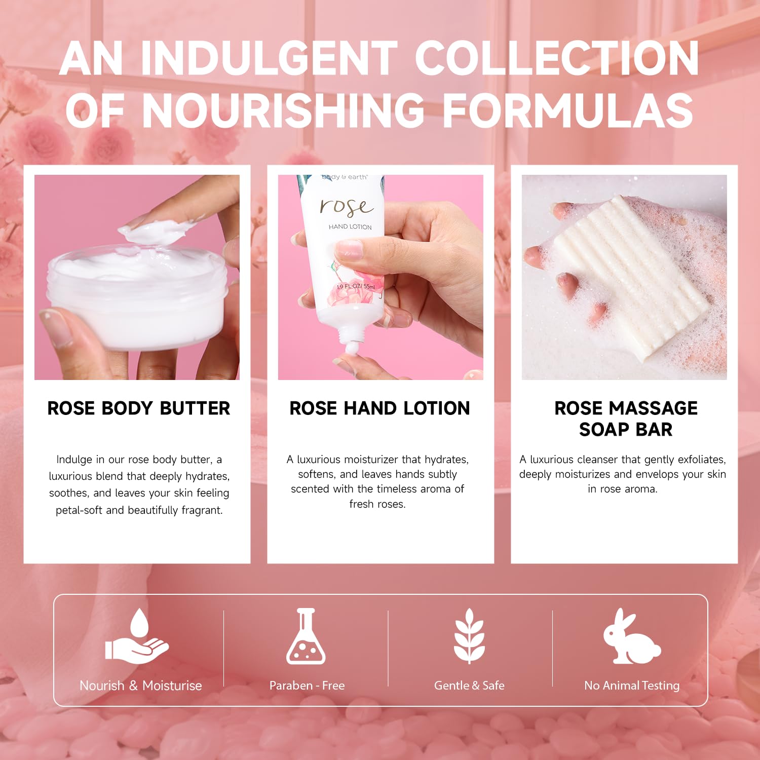 Body & Earth gift box packaging enhances gifting presentation.