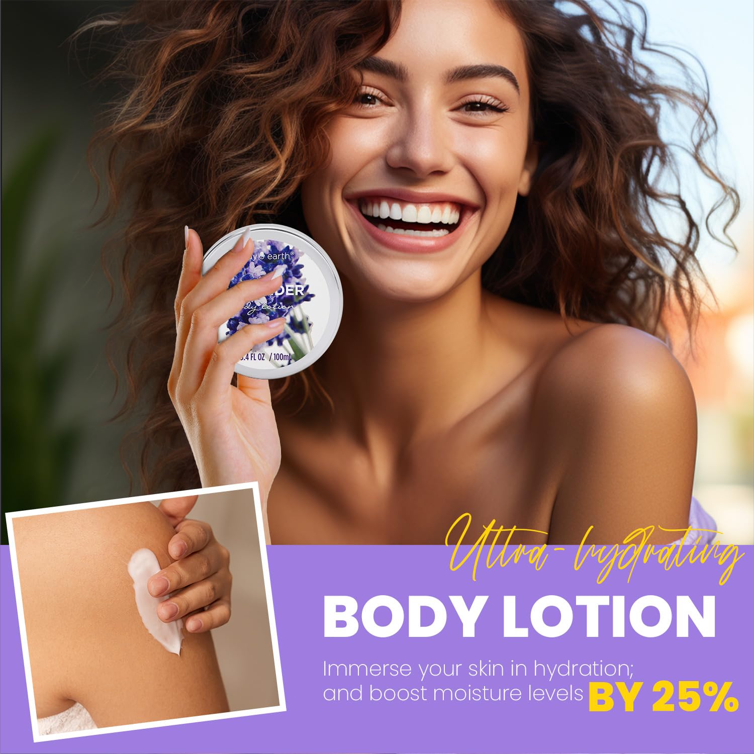 Body & Earth Body Lotion tube delivers deep hydration after bath.