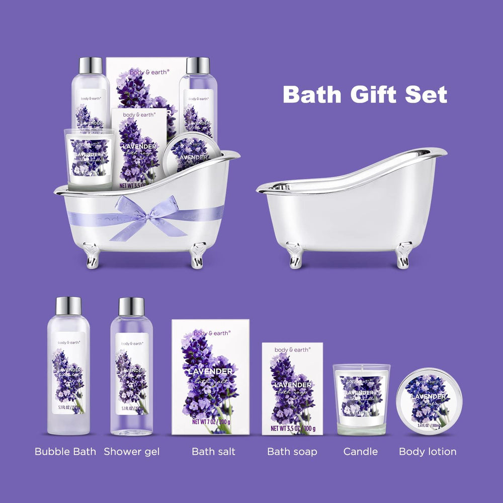 Body & Earth Bubble Bath jar offers luxurious, calming soaks.