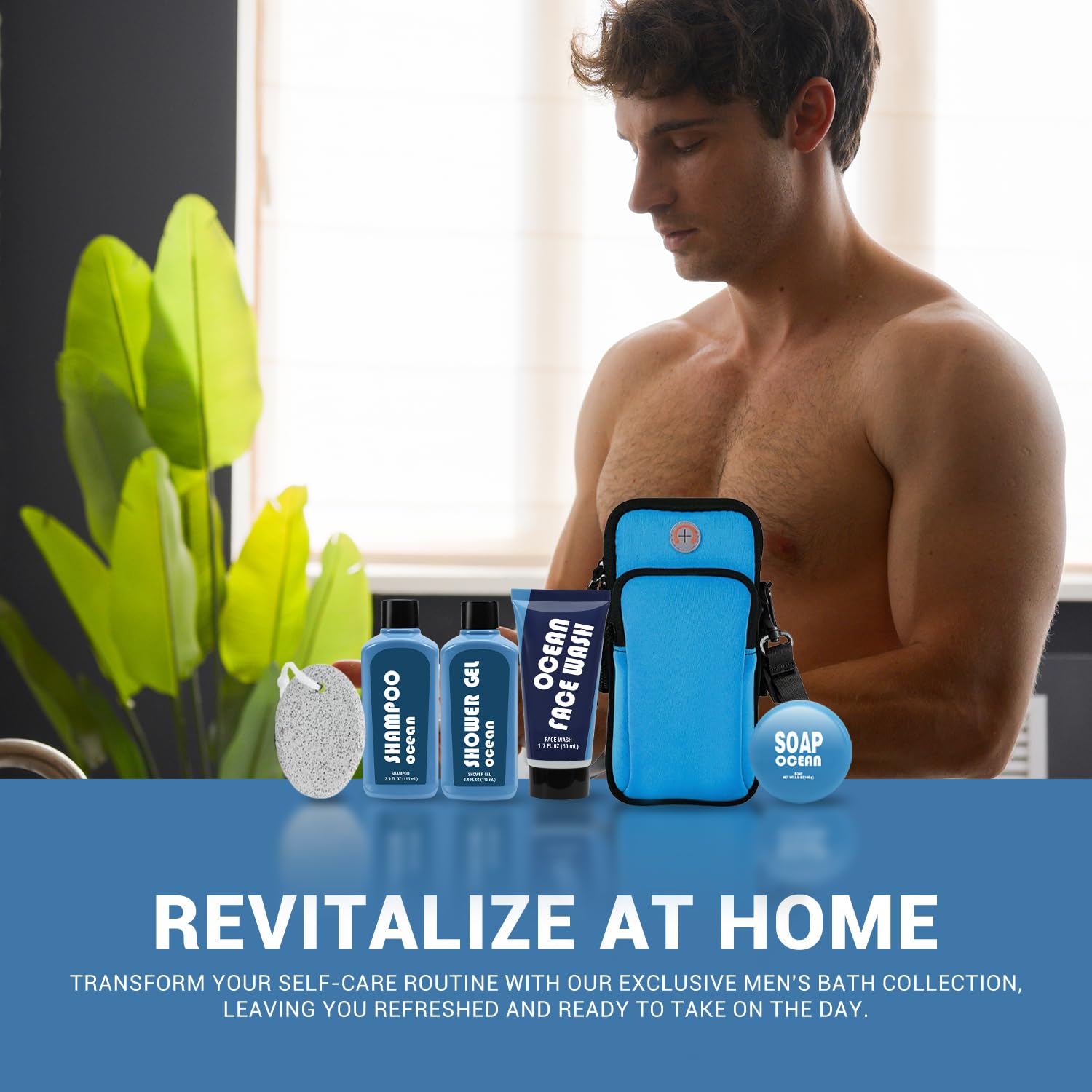 BODY & EARTH shower gel bottle delivering ocean-fresh scent daily.
