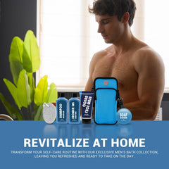 BODY & EARTH shower gel bottle delivering ocean-fresh scent daily.