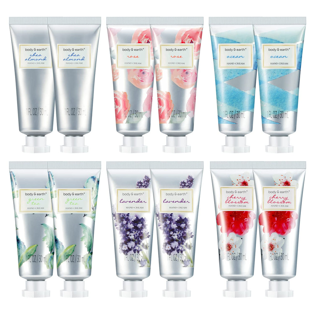 BODY & EARTH hand cream travel set 12pcs – fits purse for on-the-go moisture.