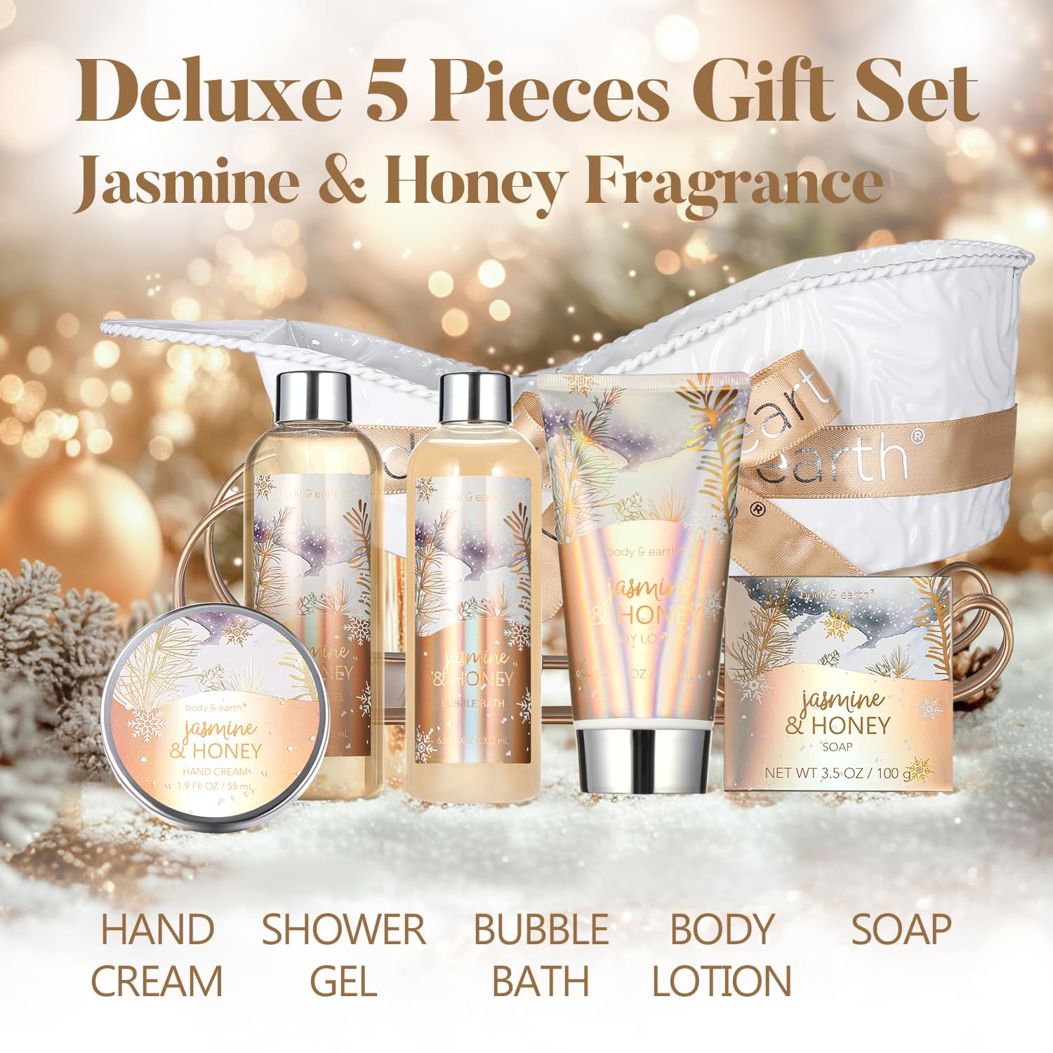 Body & Earth Jasmine Honey Hand Cream highlights nourishing hand care after washing.