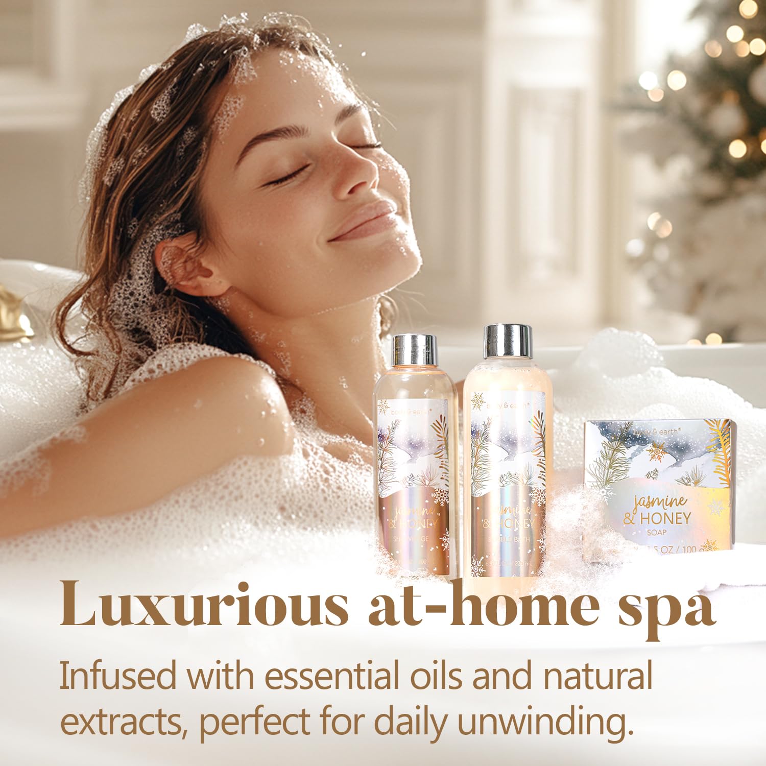 Body & Earth Jasmine Honey Shower Gel provides fragrant cleanse with floral notes.